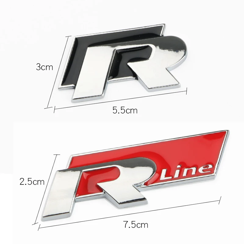 3D Metal Car Body Sticker RLine R Emblem Sticker For Volkswagen Passat b6 Golf Amarok T5 Phaeton Polo Car Body Decoration Paster thumbnail 3