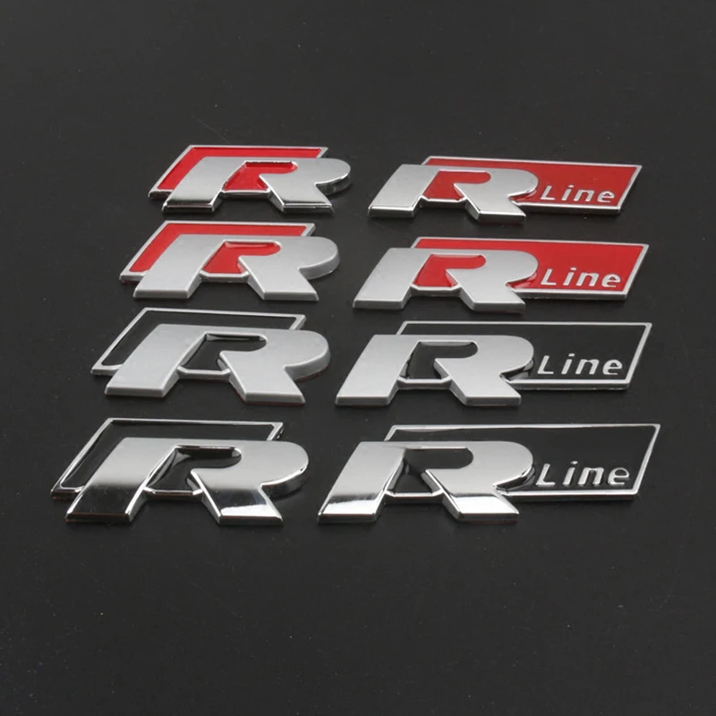 3D Metal Car Body Sticker RLine R Emblem Sticker For Volkswagen Passat b6 Golf Amarok T5 Phaeton Polo Car Body Decoration Paster thumbnail 2
