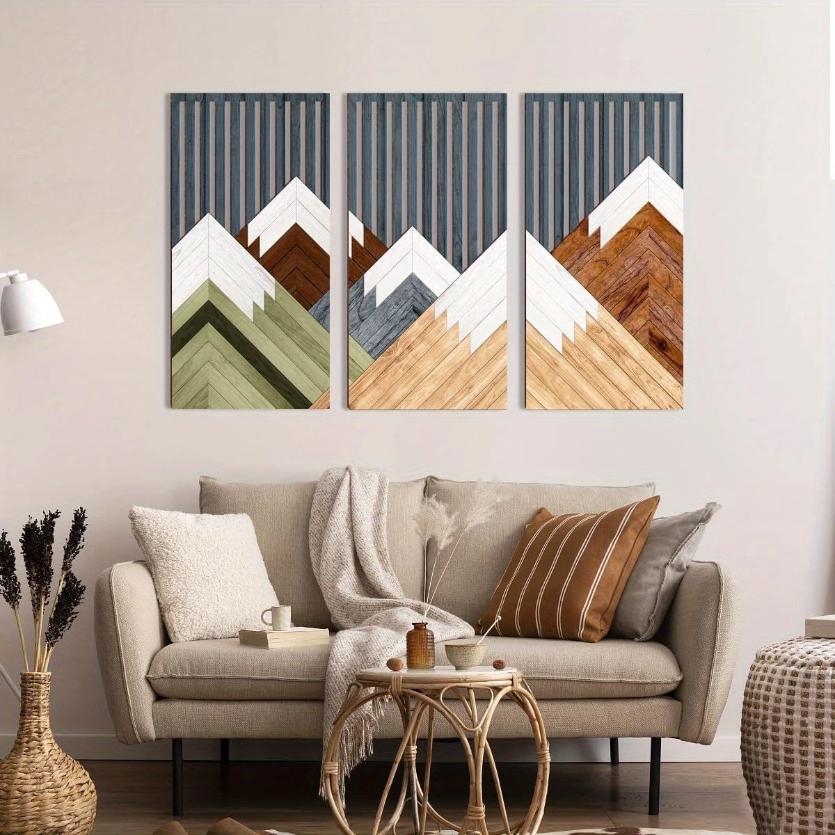 3pcs Boho style Hollow Wood Retro Rustic Leaf Pattern Wall Hanging Art Living Room Bedroom Wall Hanging Home Decoration thumbnail 2
