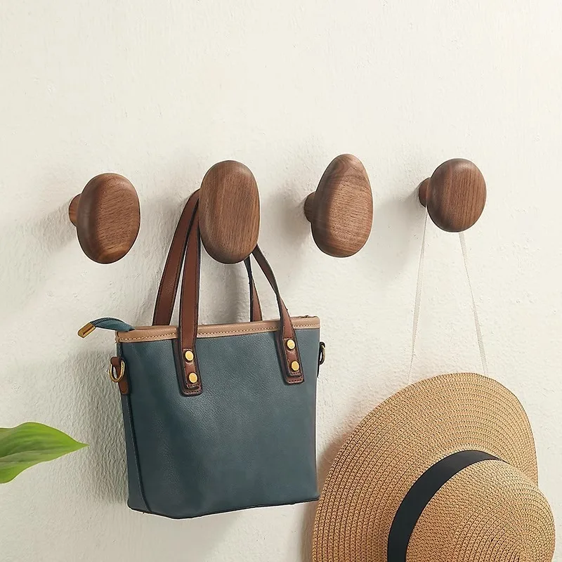 Natural Wooden Wall Mounted Coat Hooks Minimalist Hat Key Hanger Pegs For Hanging Towel Cap Bag Home Entryway Decoration 2025 thumbnail 3