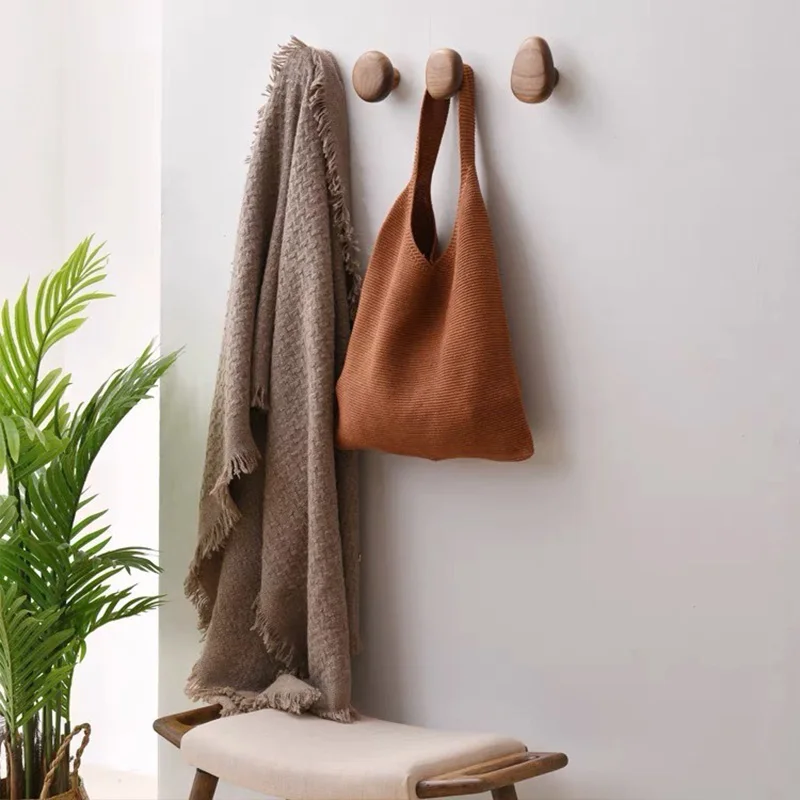 Natural Wooden Wall Mounted Coat Hooks Minimalist Hat Key Hanger Pegs For Hanging Towel Cap Bag Home Entryway Decoration 2025 thumbnail 2