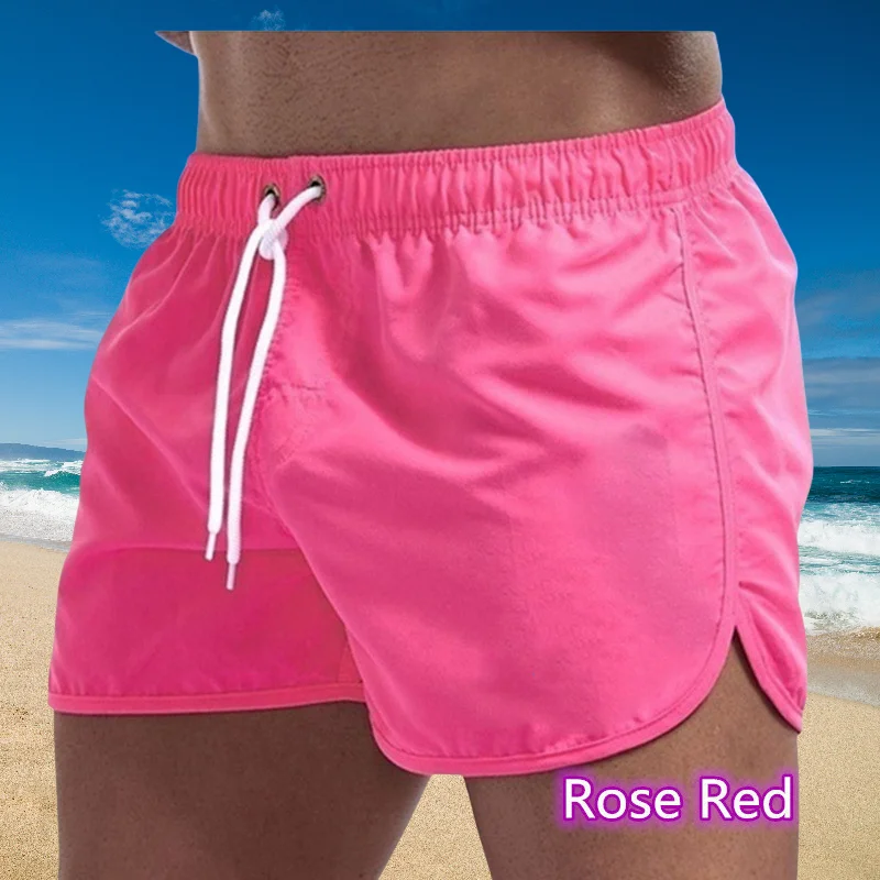 2025 New Summer Men's Swimwear Shorts Brand Beachwear Sexy Swim Trunks Men Swimsuit Low Waist Breathable Beach Wear Surf