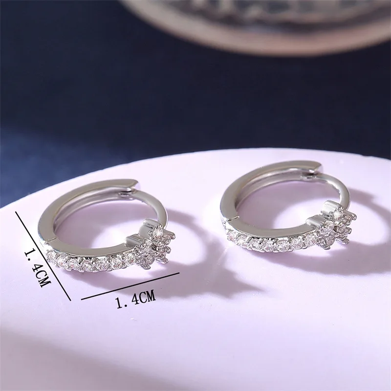 Fashion Stainless Steel Zircon Star Hoops Earrings For Women Vintage Crystal Zirconia Circle Earrings Punk Unisex Rock Jewelry thumbnail 6