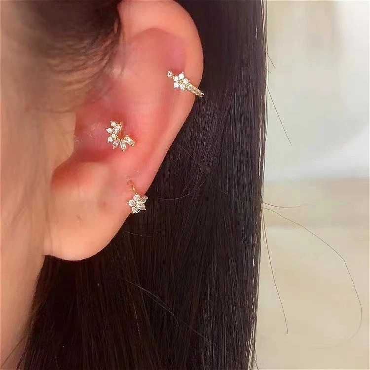 Fashion Stainless Steel Zircon Star Hoops Earrings For Women Vintage Crystal Zirconia Circle Earrings Punk Unisex Rock Jewelry thumbnail 3