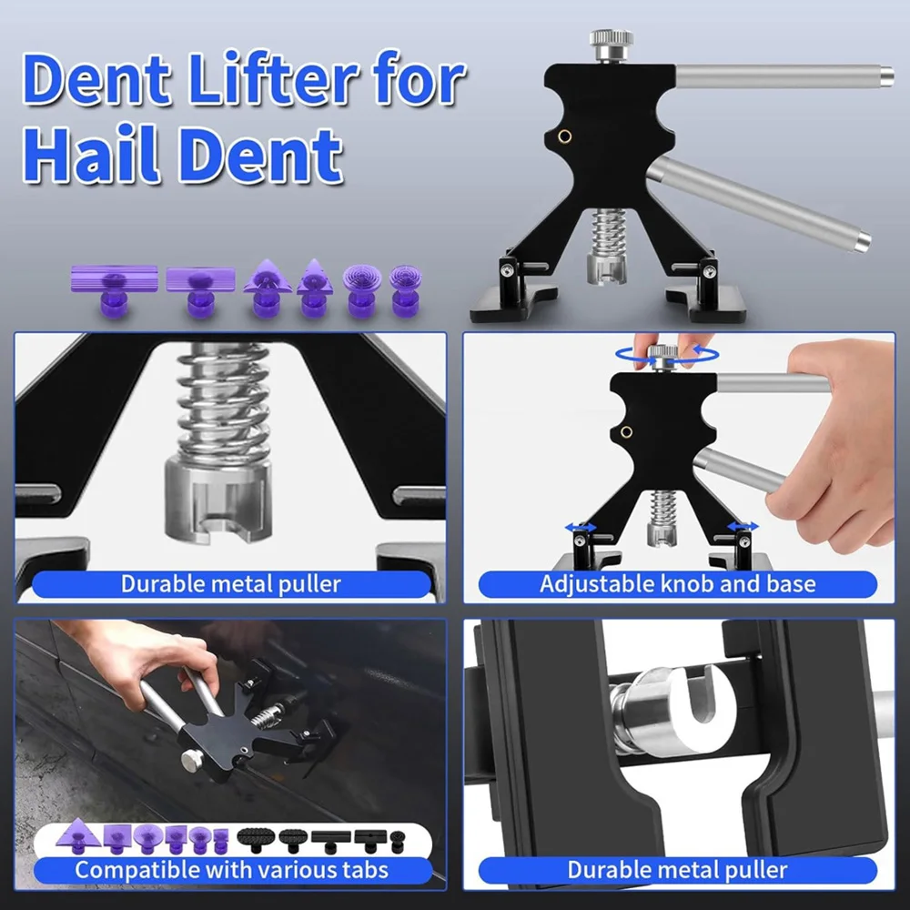 PDR Car Dent Repair Tools Kits,Professional Auto Body Dint Hail Damage Tools Kit,Paintless Dent Removal Puller Tool thumbnail 4
