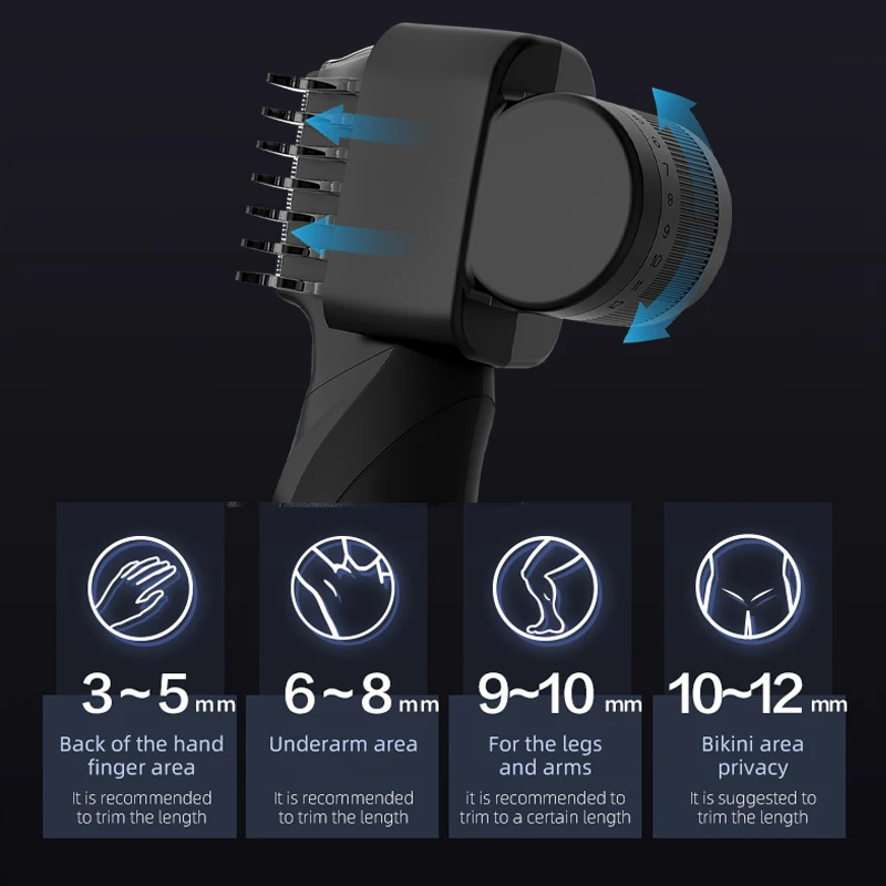 Resuxi New Men's Electric Body Hair Trimmer Multi Functional 3 in 1 Hair Clipper Shaver Set IPX5 Full Body Water Wash Clipper thumbnail 2