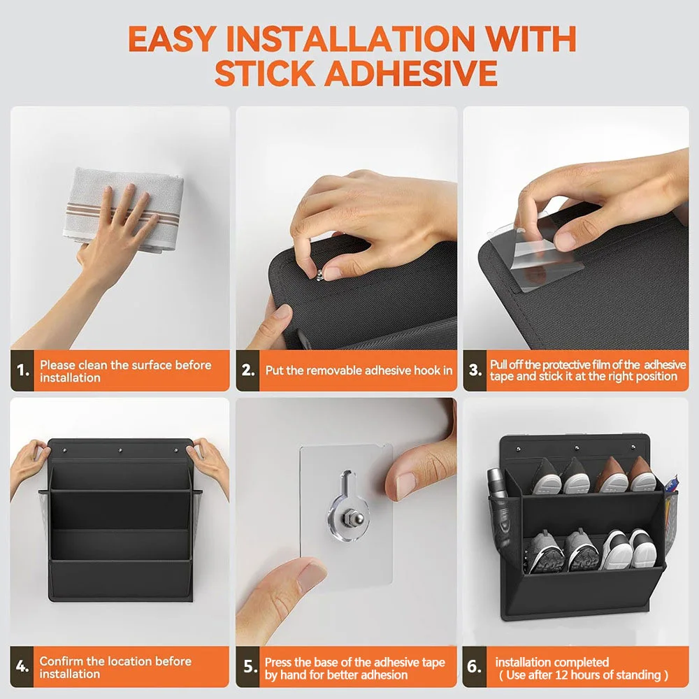 2pcs Rear Storage Shoe Bag RV Wall Mounted Door Mounted Shoes And Miscellaneous Sorting Storage Bag Fabric Storage Hanging Bag thumbnail 6
