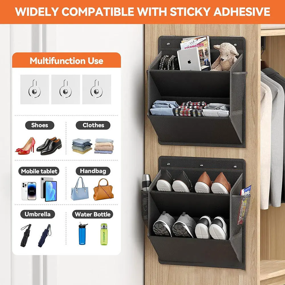 2pcs Rear Storage Shoe Bag RV Wall Mounted Door Mounted Shoes And Miscellaneous Sorting Storage Bag Fabric Storage Hanging Bag thumbnail 5