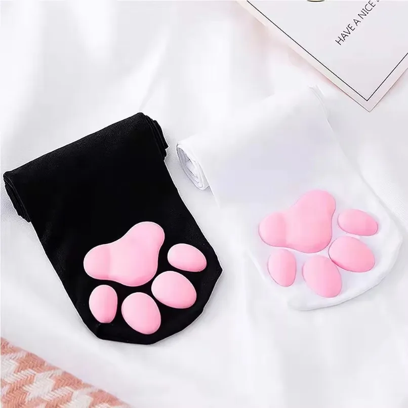 Womens Over Above Knee Socks Thigh High Stockings Kitten Claw Cat Paw Pad Ladies pink 3D Long Sock Cosplay Harajuku Y2k female thumbnail 2