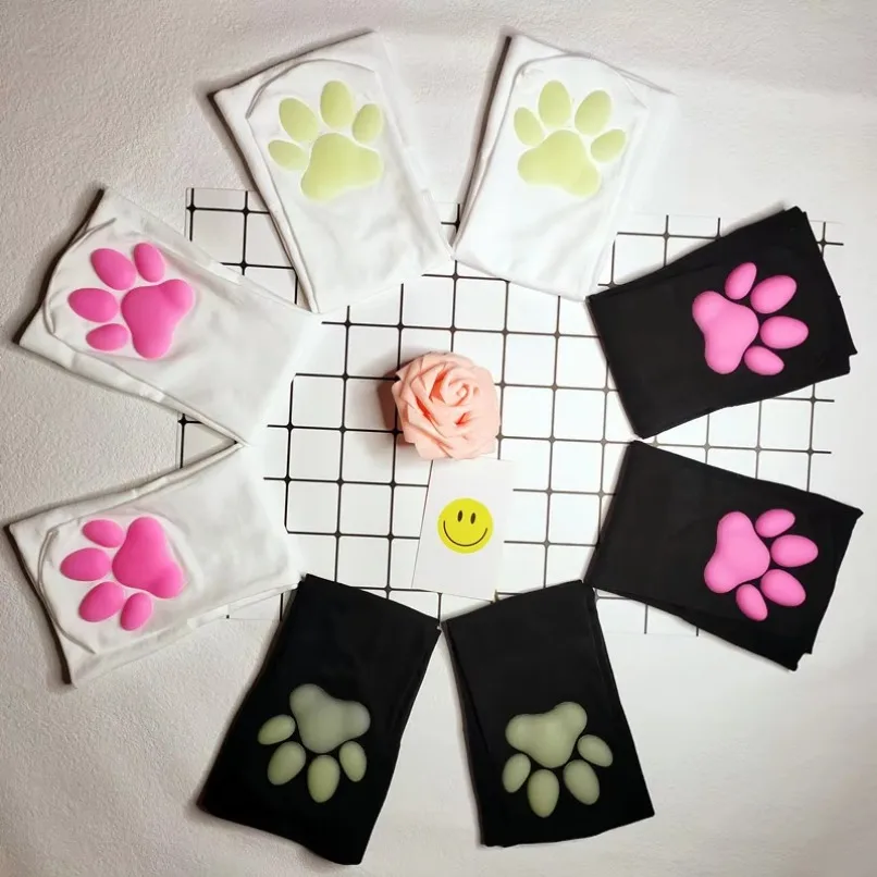 Womens Over Above Knee Socks Thigh High Stockings Kitten Claw Cat Paw Pad Ladies pink 3D Long Sock Cosplay Harajuku Y2k female thumbnail 4