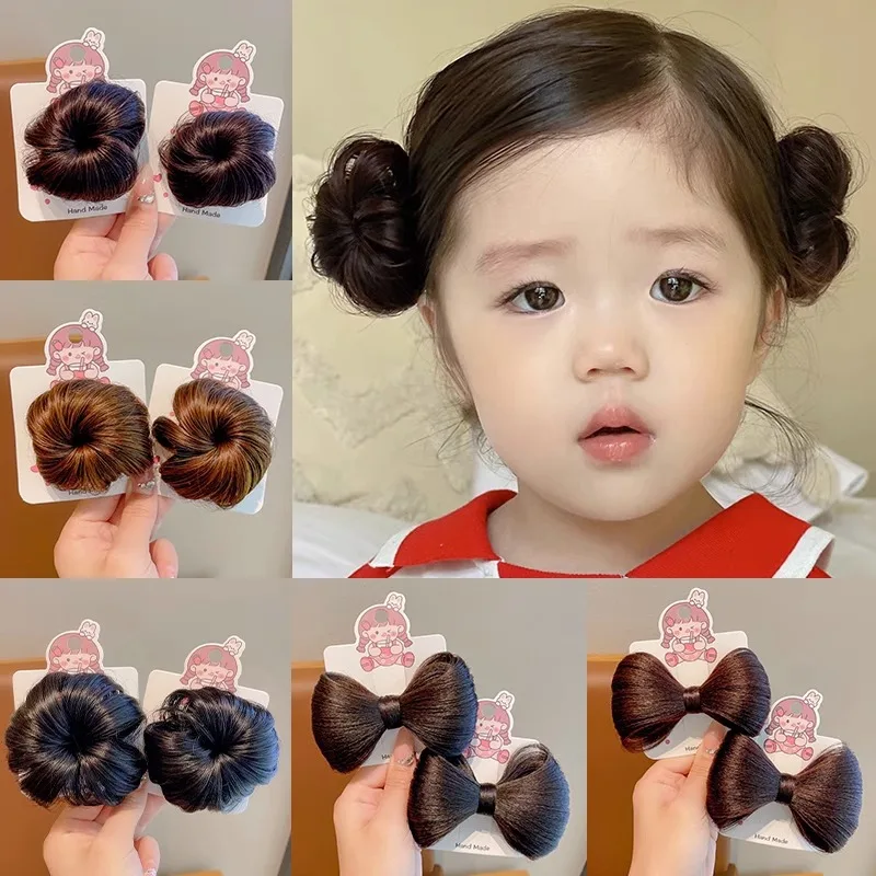Children Wigs Cute Flower Buds Hairpins Baby Girl Bow Duck Tongue Clips Photography Props Headdress Kids Hair Accessories 1Pair thumbnail 3