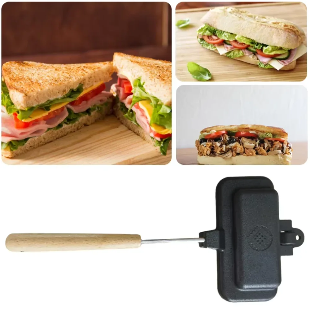 Hot Dog Toaster Non Stick Aluminum Alloy Bread Toast Breakfast Machine Sandwich Maker Waffle Pancake Baking Barbecue Oven Mold thumbnail 4