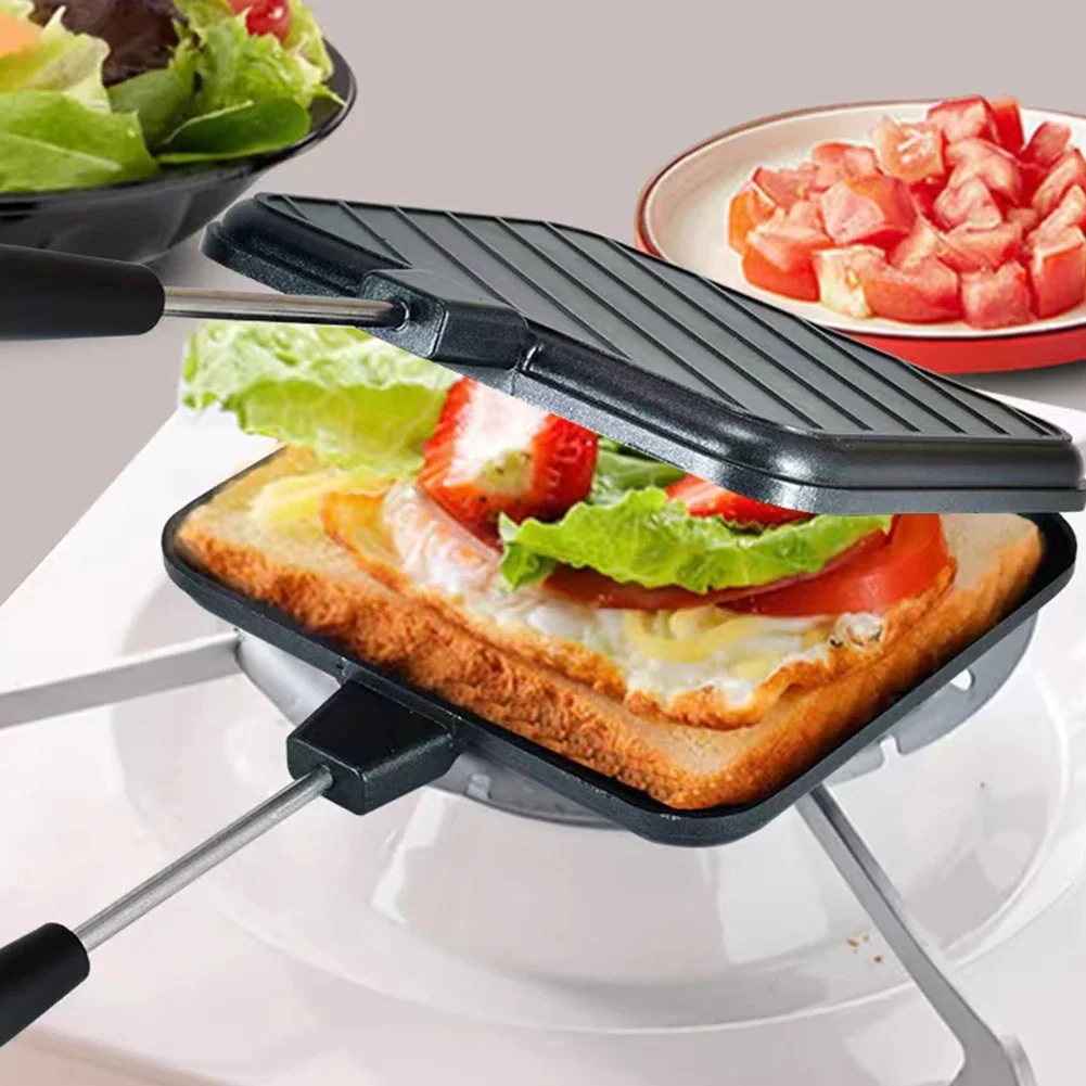 Hot Dog Toaster Non Stick Aluminum Alloy Bread Toast Breakfast Machine Sandwich Maker Waffle Pancake Baking Barbecue Oven Mold thumbnail 5
