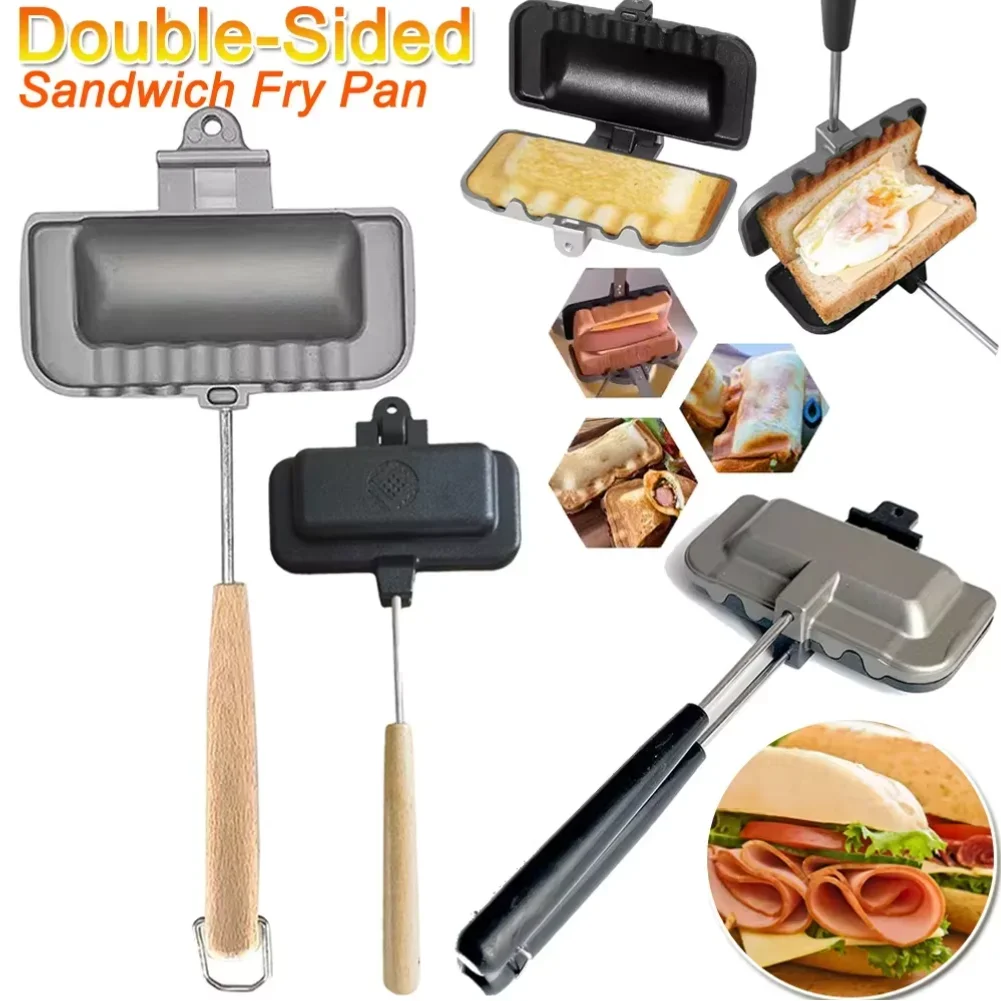 Hot Dog Toaster Non Stick Aluminum Alloy Bread Toast Breakfast Machine Sandwich Maker Waffle Pancake Baking Barbecue Oven Mold thumbnail 2