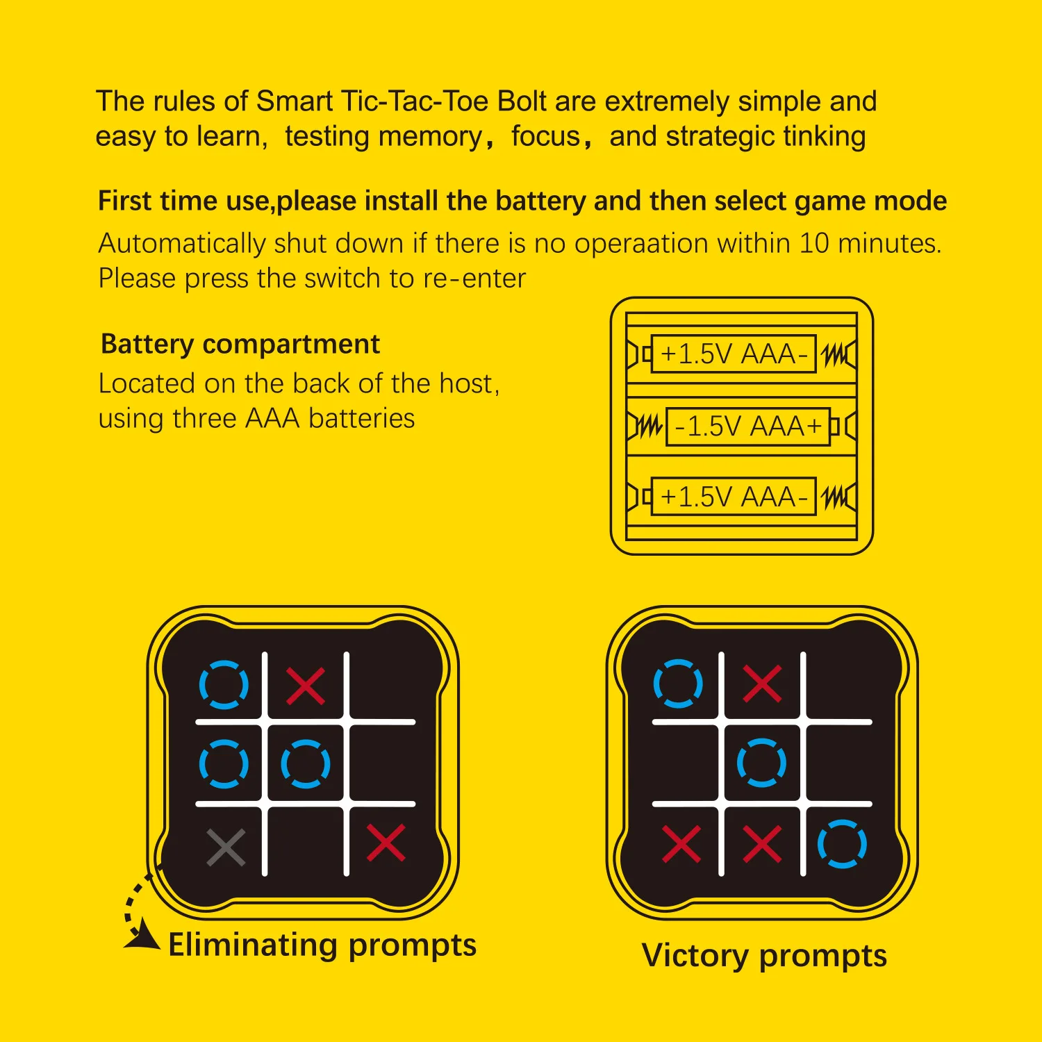 1Pcs Tic-Tac-Toe Board Games for Adults Kids Montessori Puzzle Table Game Chess Set Portable Portable Table Games Tic-Tac-Toe thumbnail 4