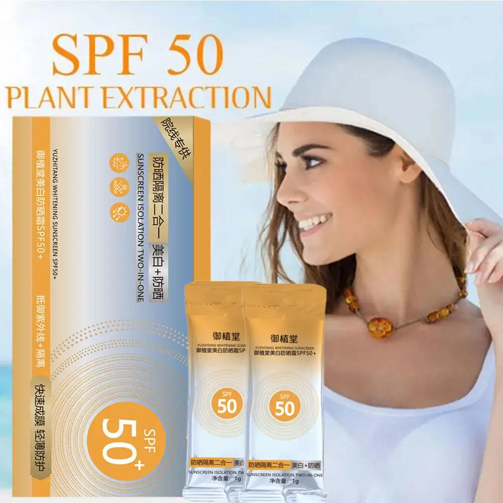 10/50pcs Mini Sunscreen Travel Size Waterproof Sweatproof SPF50+ Facial Sunscreens For Face Beach Sun Screen Protector thumbnail 4