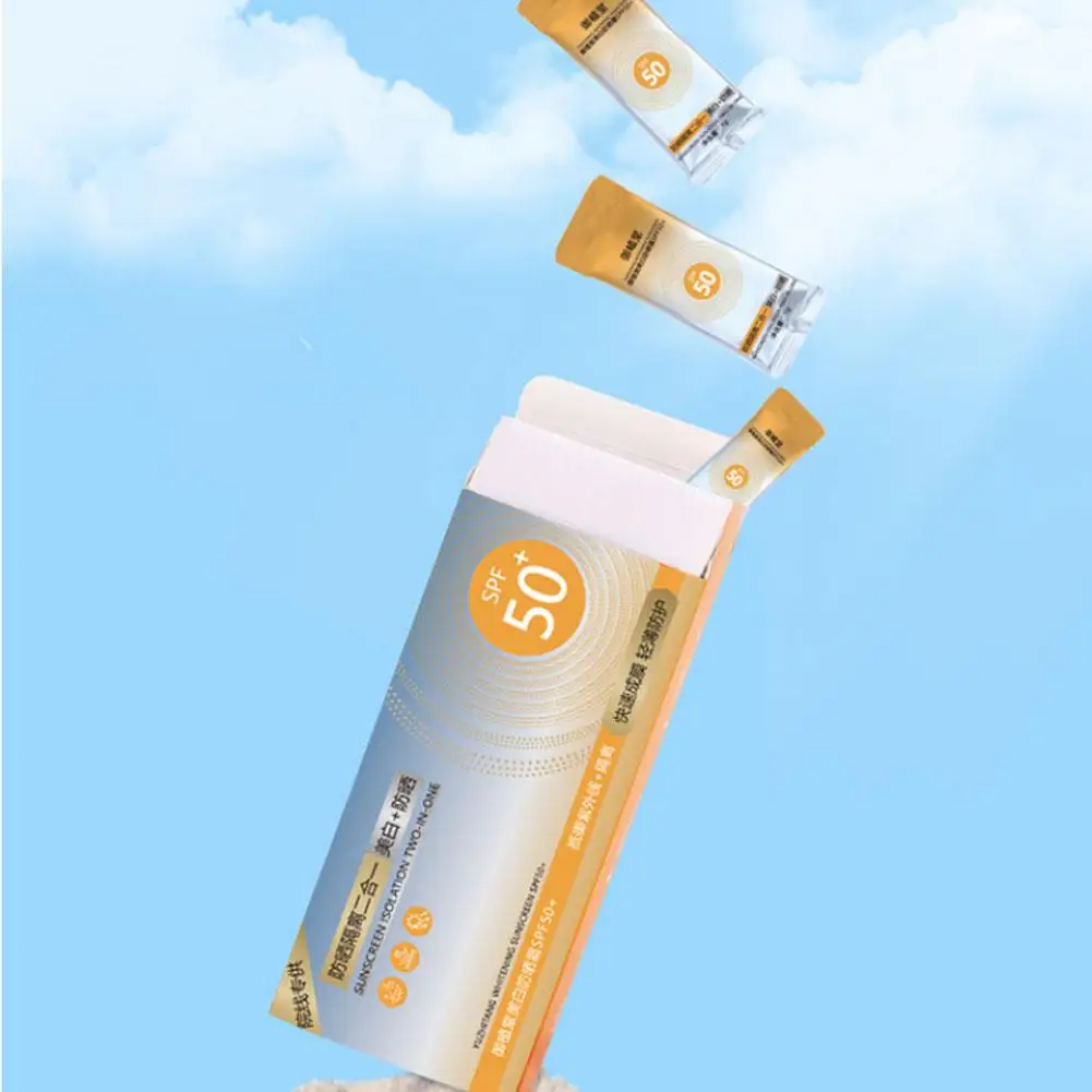 10/50pcs Mini Sunscreen Travel Size Waterproof Sweatproof SPF50+ Facial Sunscreens For Face Beach Sun Screen Protector thumbnail 6