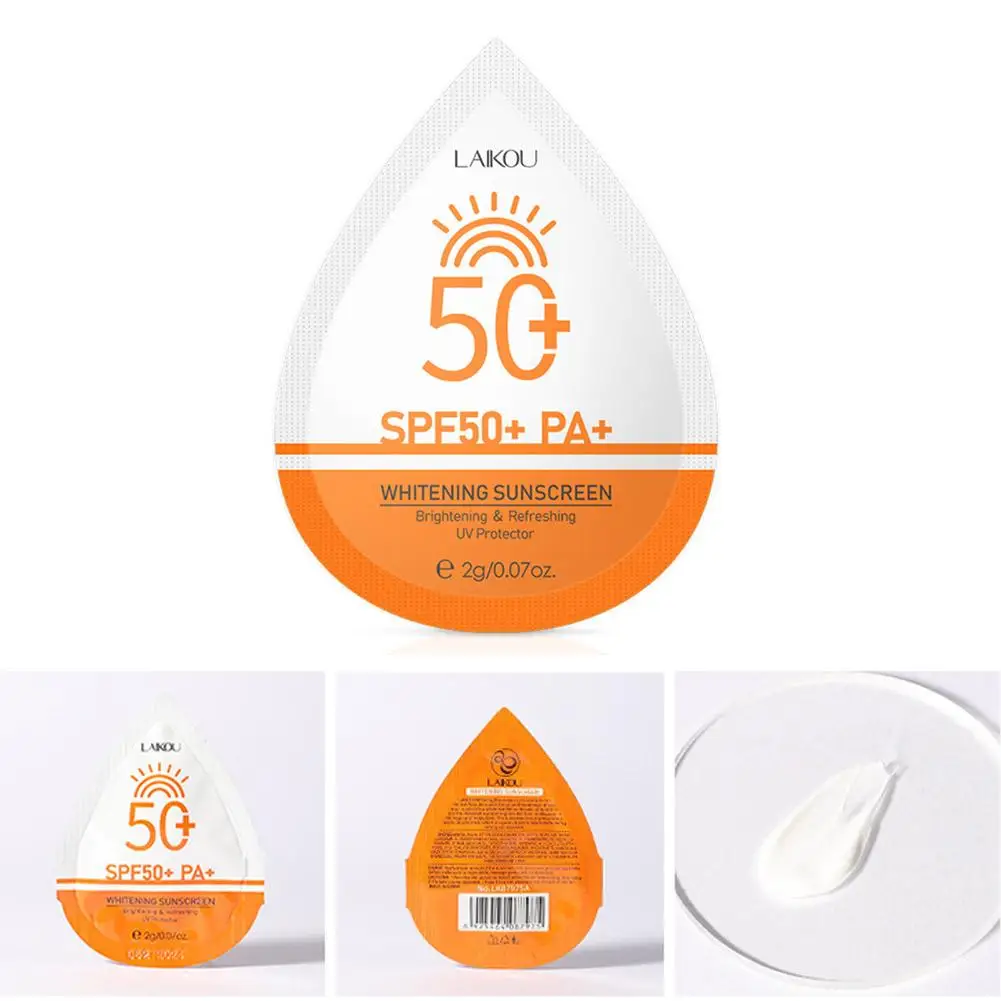 10/50pcs Mini Sunscreen Travel Size Waterproof Sweatproof SPF50+ Facial Sunscreens For Face Beach Sun Screen Protector thumbnail 2