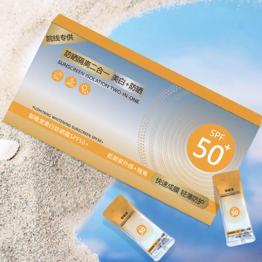 10/50pcs Mini Sunscreen Travel Size Waterproof Sweatproof SPF50+ Facial Sunscreens For Face Beach Sun Screen Protector thumbnail 5