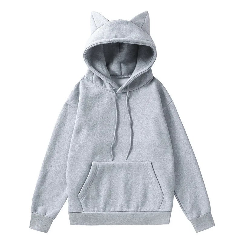 Spring and autumn new style foreign trade women's Cat's ears (Steamed cat-ear shaped bread) design hooded fleece sweater fashion thumbnail 3