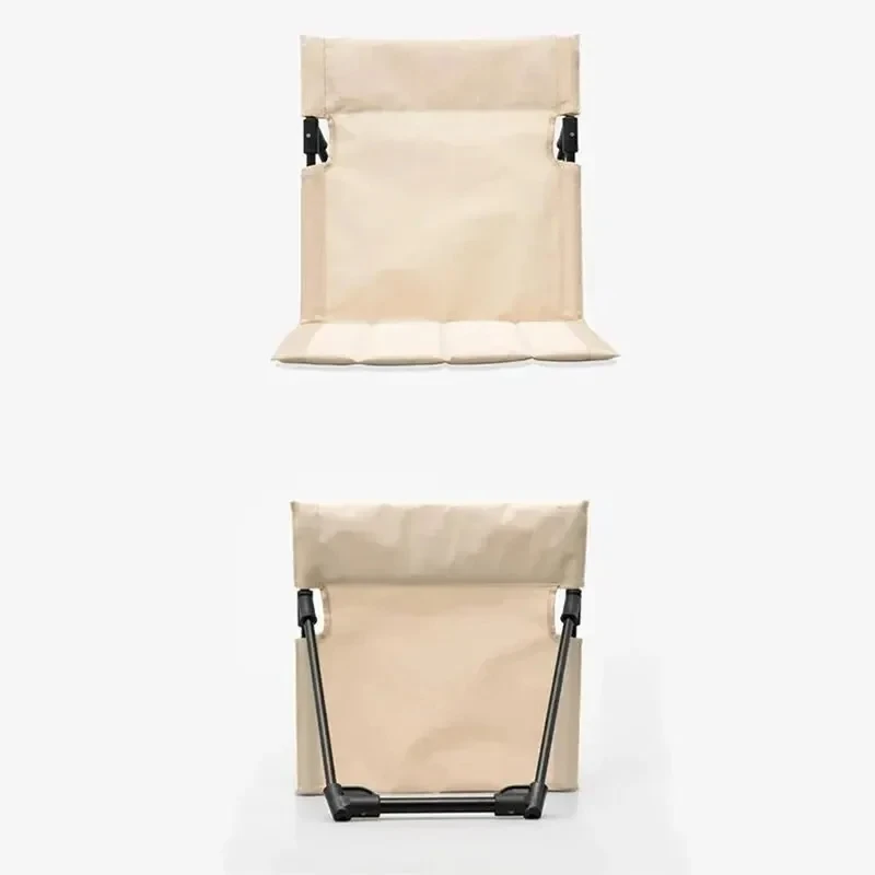 Foldable Camping Chair Outdoor Garden Park Single Lazy Chair Backrest Cushion Picnic Camping Folding Back Chair Beach Chairs thumbnail 2