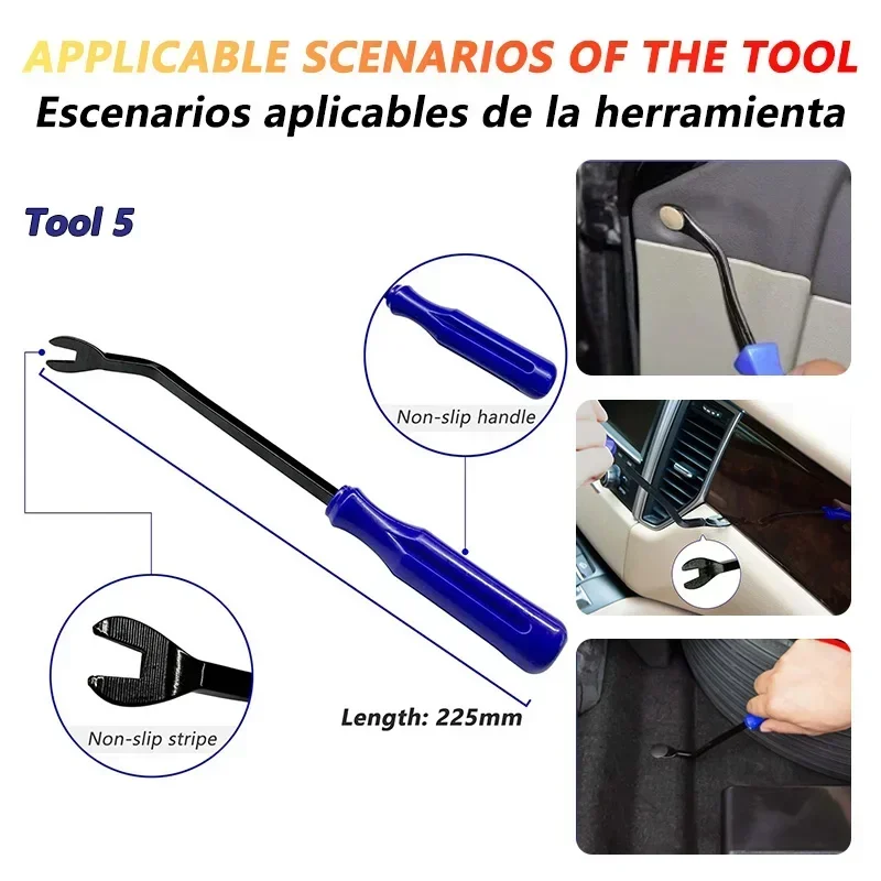 Auto Dismantle Tools Kit Plastic Kit Car Door Clip Panel Trim Radio Dash Audio Removal Installer Pry Kit Conversion Repairing thumbnail 4