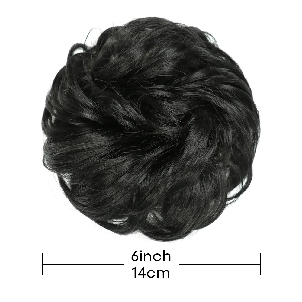 Elastic Band With Synthetic Hair Messy Bun Fashion Girls Curly Scrunchie Chignon With Elastic Band Hairpieces Donut For Women thumbnail 3