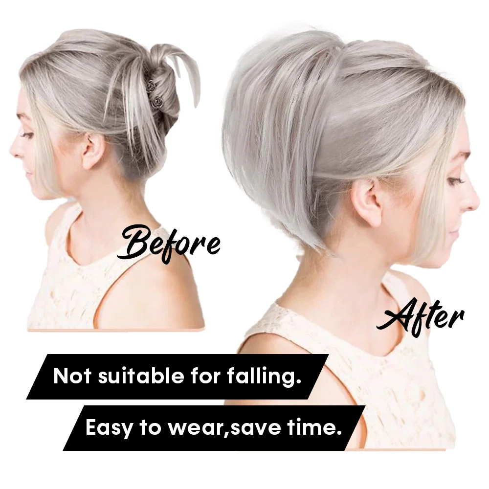Messy Bun  Piece Claw Clip Hair Bun Wavy Curly Chignon Hair Bun Extensions Tousled Updo Hair Buns Claw Clip Ponytail Hairpie thumbnail 3