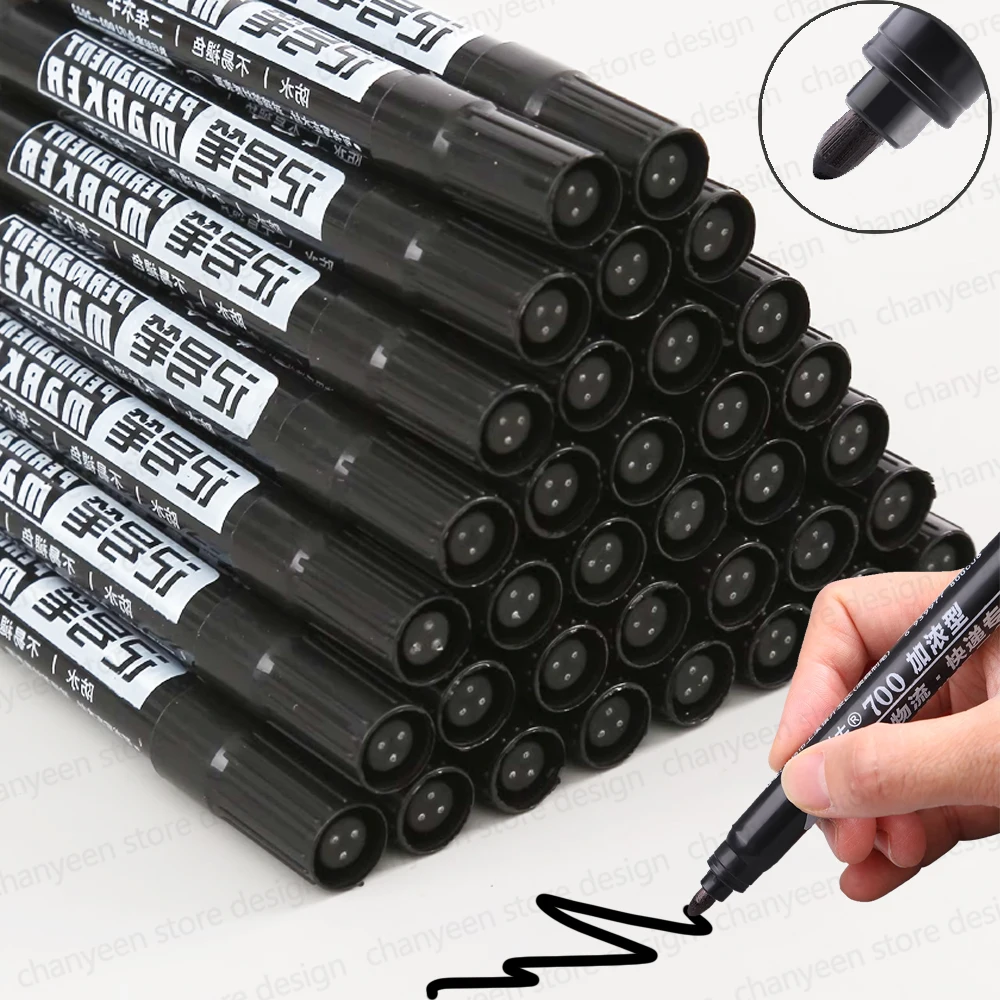 5-50Pcs Waterproof Oil-based Marker Pen Markers Black Blue Red Ink for Glass Metal Stationery Art Drawing Office School Supplies thumbnail 2