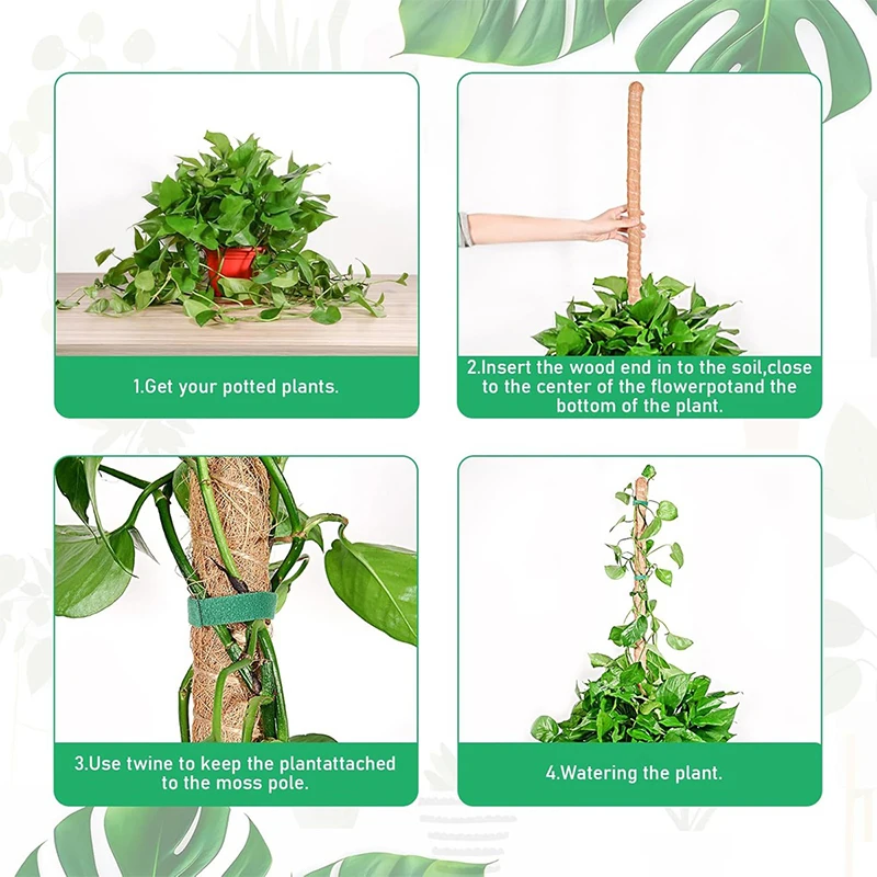 Bendable Plants Climbing Support Plant Moss Coir Pole Bottom Climbing Bracket Deformed Coconut Palm Stick Plant Climbing Support thumbnail 3