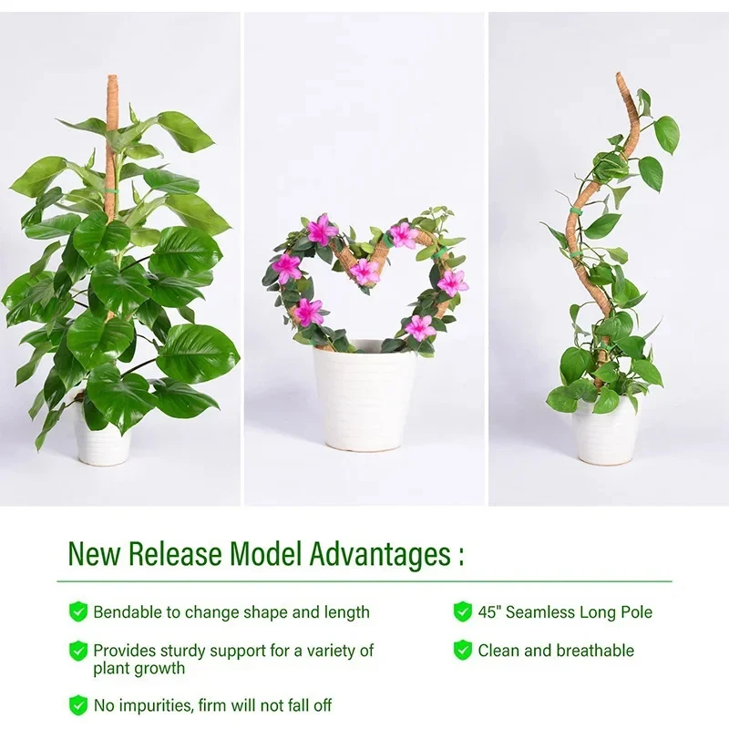 Bendable Plants Climbing Support Plant Moss Coir Pole Bottom Climbing Bracket Deformed Coconut Palm Stick Plant Climbing Support thumbnail 5