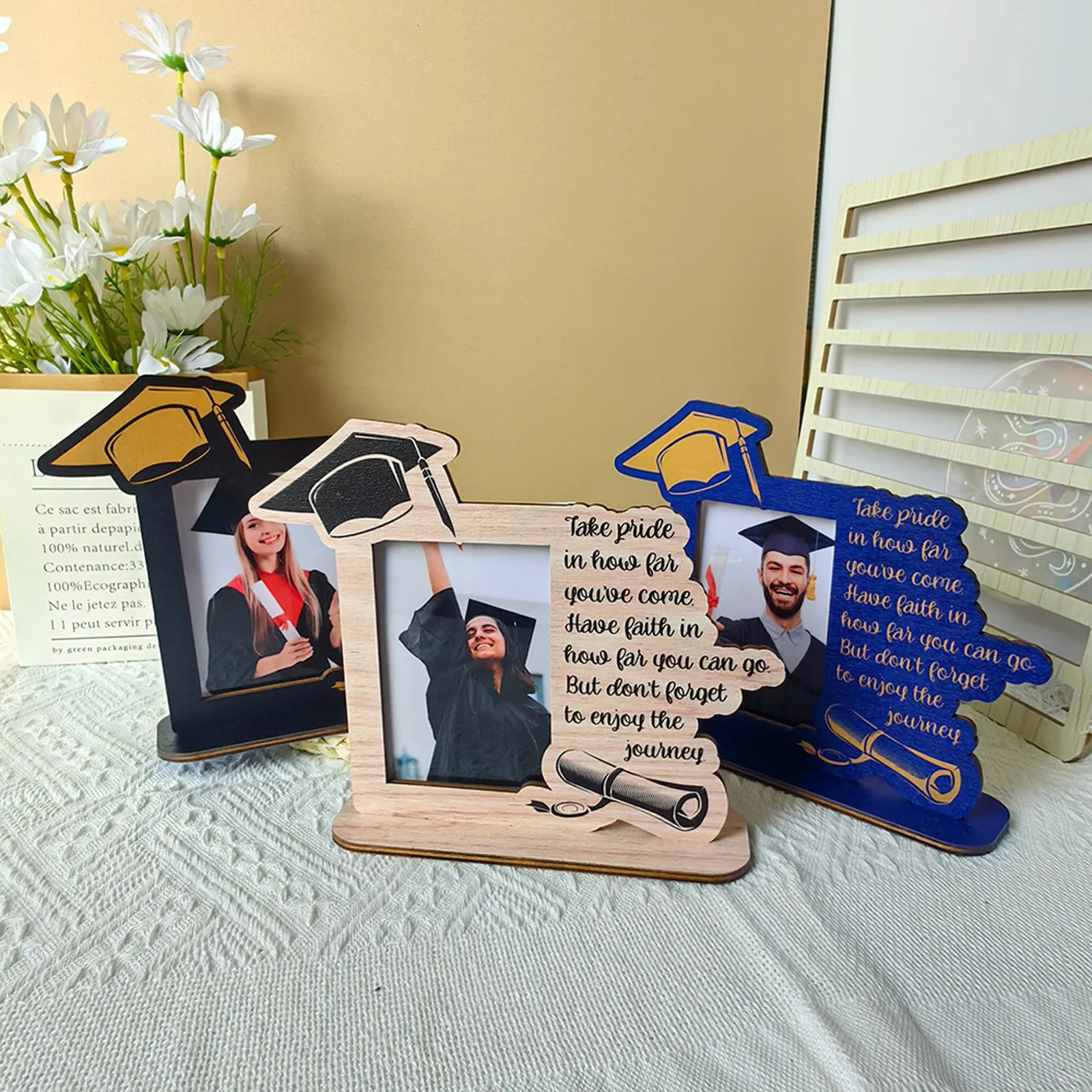 Graduation Season Theme Picture Frame Graduation Ceremony Wooden Photo Frame Holiday Decoration Ornaments Graduation Gifts thumbnail 3