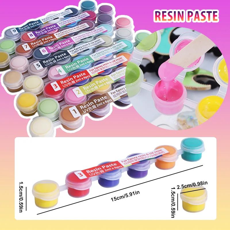 UV Epoxy Resin Pigment Paste 6Colors/Set 2g*6pcs Resin Colorant Dye For DIY Jewelry Making Handmade Crafts Art Color Paste thumbnail 2