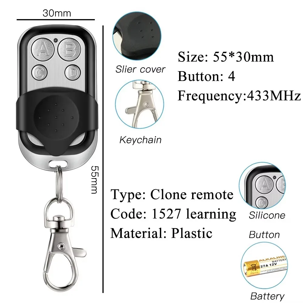 433mhz Remote control RF Clone Wireless remote control for garage door remote control water pump electric gate control thumbnail 4