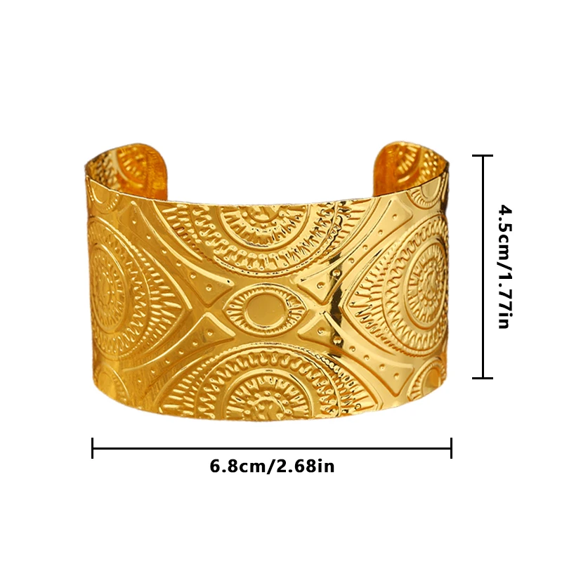 Ethnic Exotic Gold Color Bangles Women's Dai Bracelet African Jewelry Middle East Girl Wedding Bracelets Gift Fashion Bracelet thumbnail 3