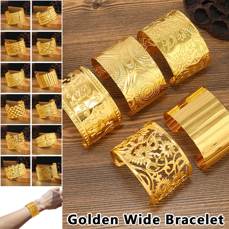Ethnic Exotic Gold Color Bangles Women's Dai Bracelet African Jewelry Middle East Girl Wedding Bracelets Gift Fashion Bracelet