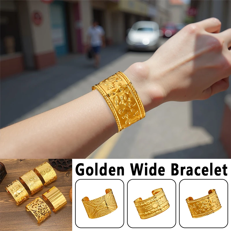 Ethnic Exotic Gold Color Bangles Women's Dai Bracelet African Jewelry Middle East Girl Wedding Bracelets Gift Fashion Bracelet thumbnail 2