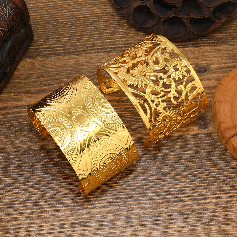 Ethnic Exotic Gold Color Bangles Women's Dai Bracelet African Jewelry Middle East Girl Wedding Bracelets Gift Fashion Bracelet thumbnail 4