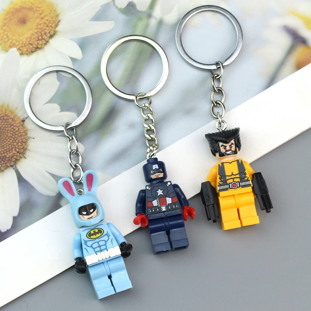 Marvel Avengers Spider-Man Iron Man Wolverine Anime Character Key Chain Action Figure Backpack Car Pendant Holiday Gift thumbnail 3