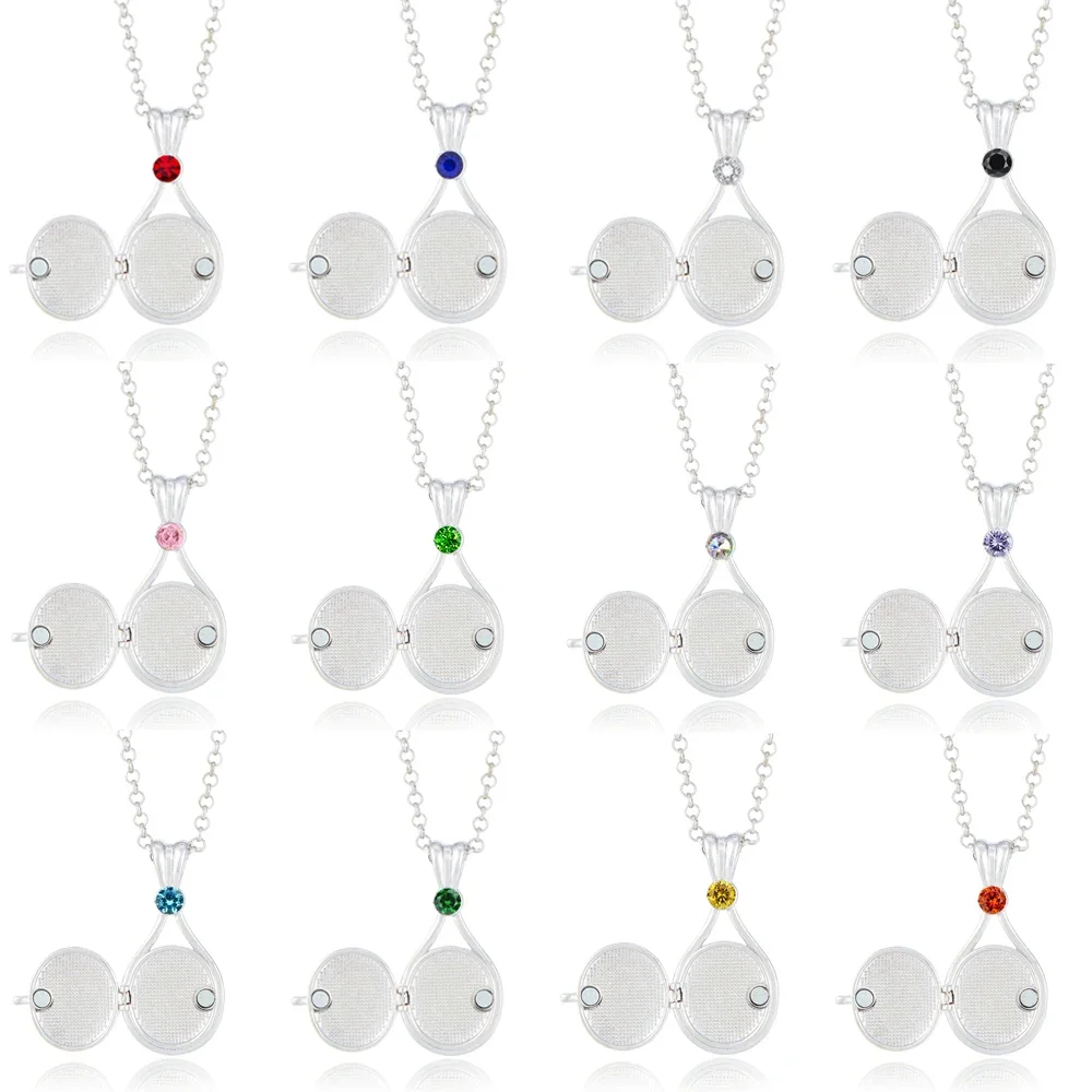 2025 New H2o Shell Necklace Just Add Water Series Inlay 12 Colors Crystal Open Cover Pendant Locket Necklace Wholesale