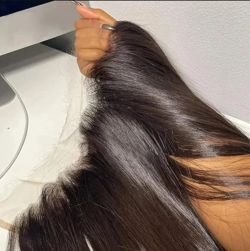 13x4 HD Transparent Lace Frontal Pre plucked Straight Hair 100% Human Hair Natural Hair Line 4x4 Lace Closure With Baby Hair thumbnail 3