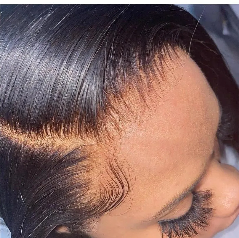 13x4 HD Transparent Lace Frontal Pre plucked Straight Hair 100% Human Hair Natural Hair Line 4x4 Lace Closure With Baby Hair thumbnail 2