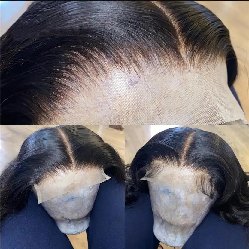 13x4 HD Transparent Lace Frontal Pre plucked Straight Hair 100% Human Hair Natural Hair Line 4x4 Lace Closure With Baby Hair thumbnail 6
