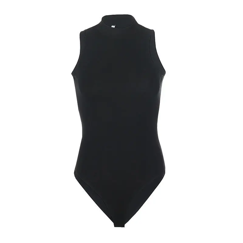 White Strappy Bodysuit Sexy Backless Ribbed Bodysuit Romper string femme sexy Sleeveless Tank Top gloved bodysuit Body Female thumbnail 4