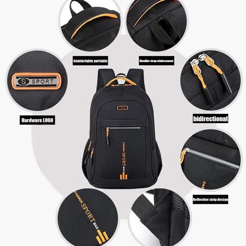 Unisex Large Capacity Backpack, Business Travel Laptop Bag, Multi-Compartment Design, Adjustable Straps, Ideal for Work Leisure thumbnail 2