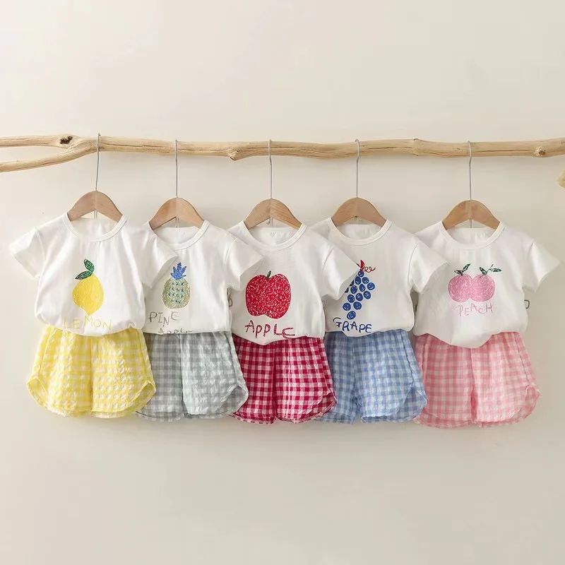Baby Pajamas Sets Cotton Child Pajamas Toddler Summer Sleeveless Baby Nightwear Pyjamas Kids Cartoon Homewear Clothes