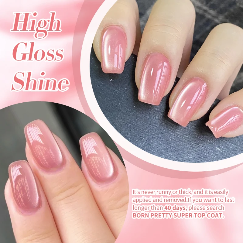 BORN PRETTY 10ml Pink Glass Bead Cat Magnetic Gel Nail Polish Spring Moonlight Jelly Crystal Semi Permanent Soak Off Manicure thumbnail 5