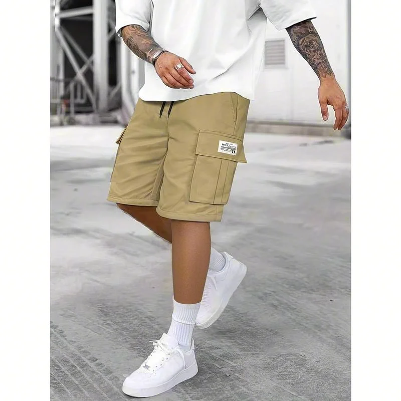 Men's work shorts; summer comfort; multi-pocket; outdoor leisure sport beach pants; elastic waistband thumbnail 2