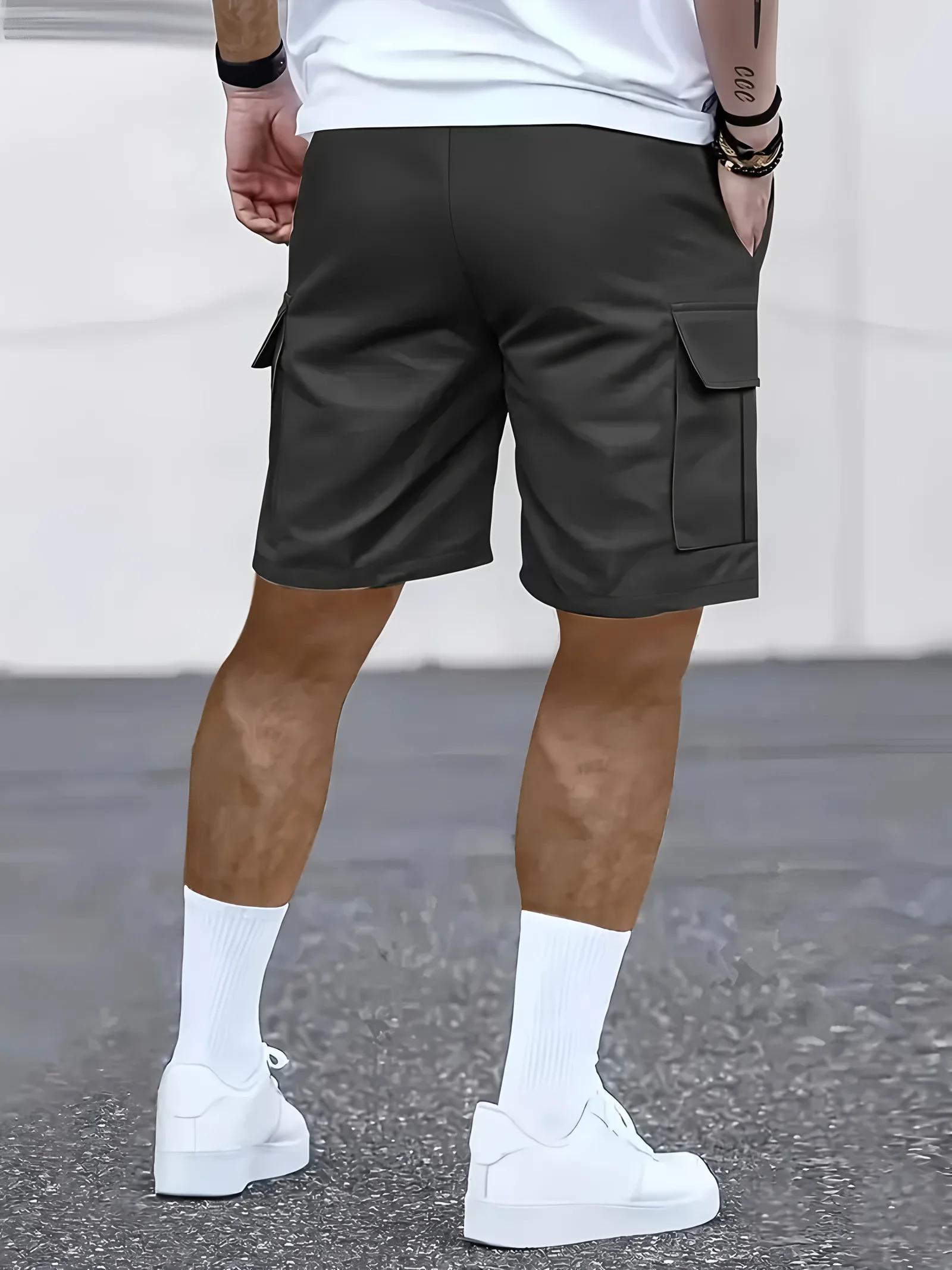Men's work shorts; summer comfort; multi-pocket; outdoor leisure sport beach pants; elastic waistband thumbnail 6