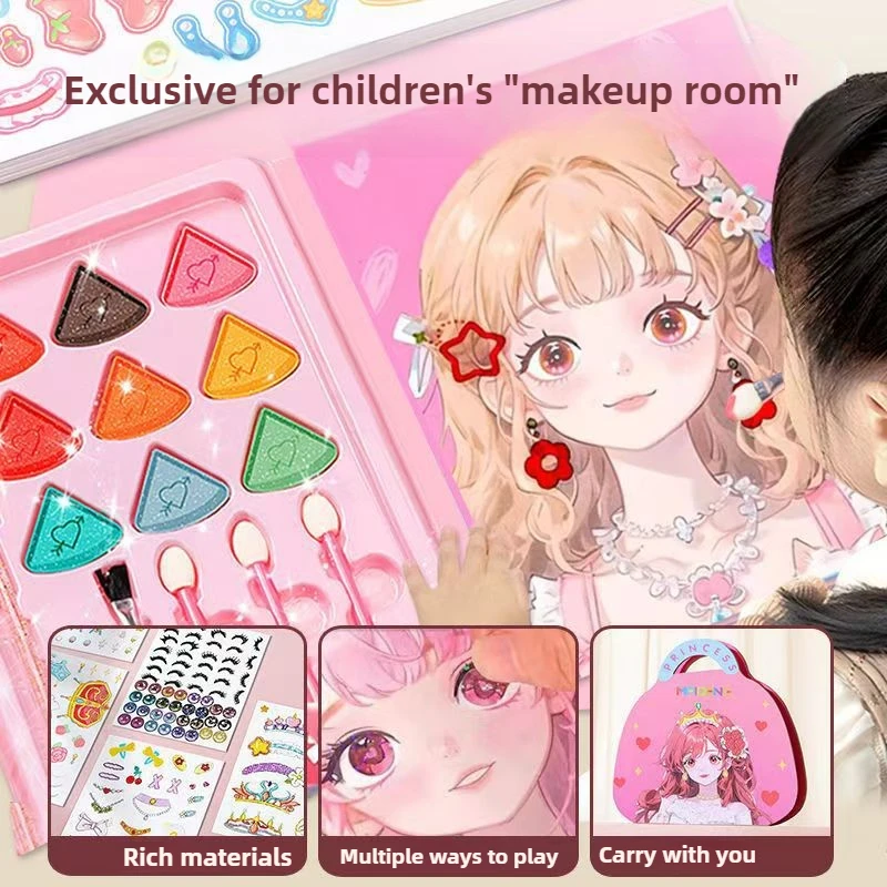 DIY Princess Makeup Set Kawaii Coloring Arts and Crafts Kids Girls Children Toy Book Lover Gifts Art Supplies Dress Up Stickers thumbnail 3